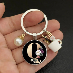 Alphabet Pearl Keychain