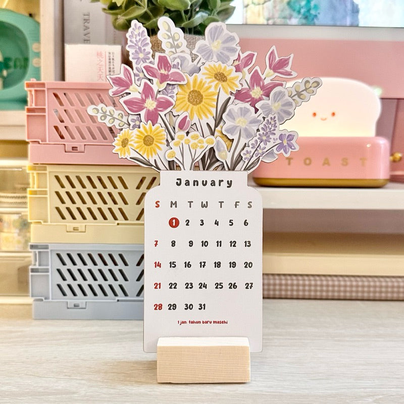 2024 Bloomy Flowers Desk Calendar ricife