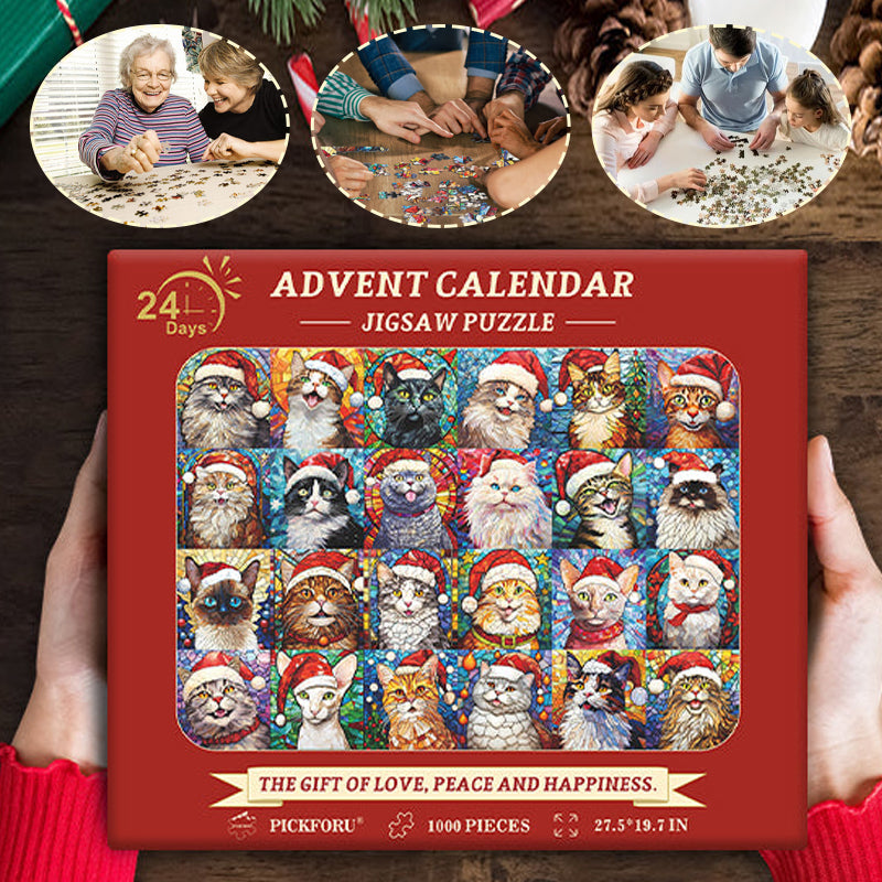 Happy Christmas Cats Advent Calendar Jigsaw Puzzle