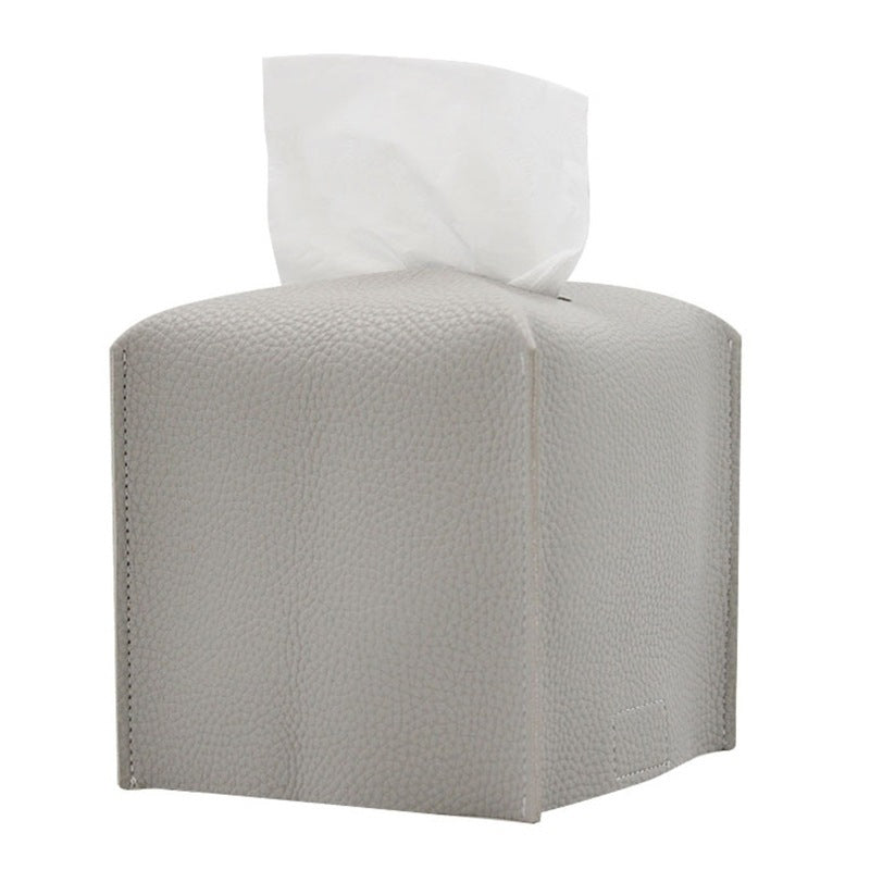 Square Leather Tissue Box Cover