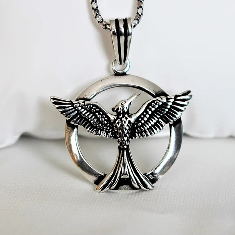 Circle Phoenix Necklace For Men