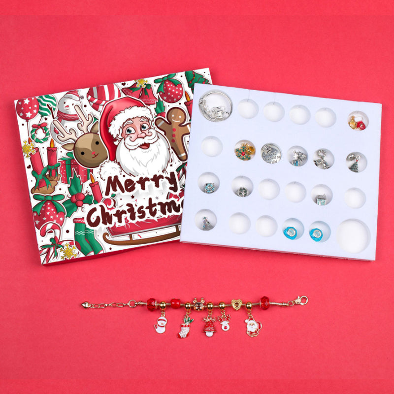 24 Days Countdown Calendar DIY Christmas Advent Calendar Bracelets Set