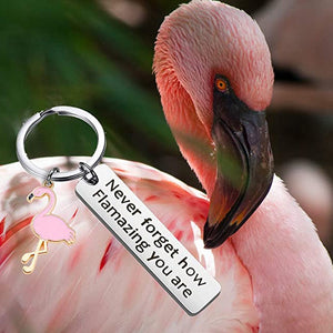 Motivational Flamingo Keychain