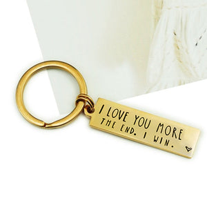 "I Love You More The End I Win" Funny Christmas Gift Keychain🎁