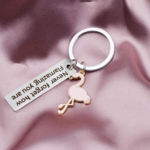 Motivational Flamingo Keychain