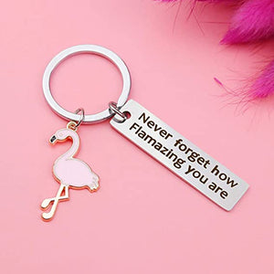 Motivational Flamingo Keychain