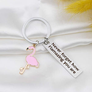 Motivational Flamingo Keychain