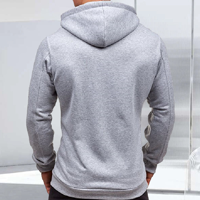 Zip Solid Hoodie