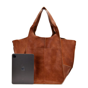 Oversized leather tote