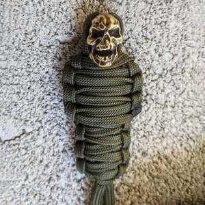 Paracord Keychain Mummy Brass Skull