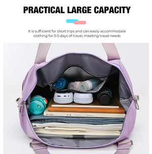 Contrasting Color Large Capacity Travel Bag