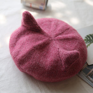 Cute Cat Ears Wool Beret