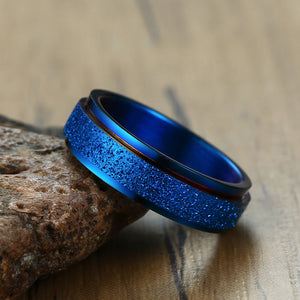 Sandblasted Revolving Fidget Ring