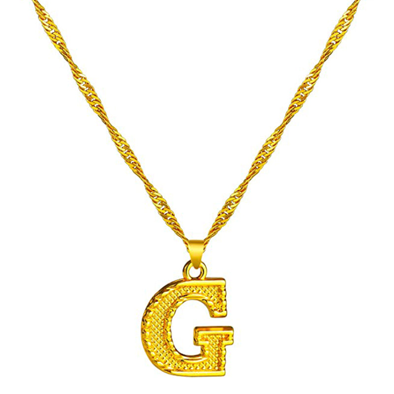 18K Gold Plated Initial Letter Necklace