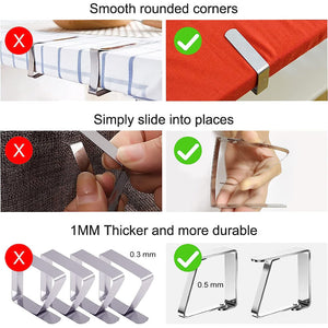 Stainless Steel Tablecloth Clips (12pcs)