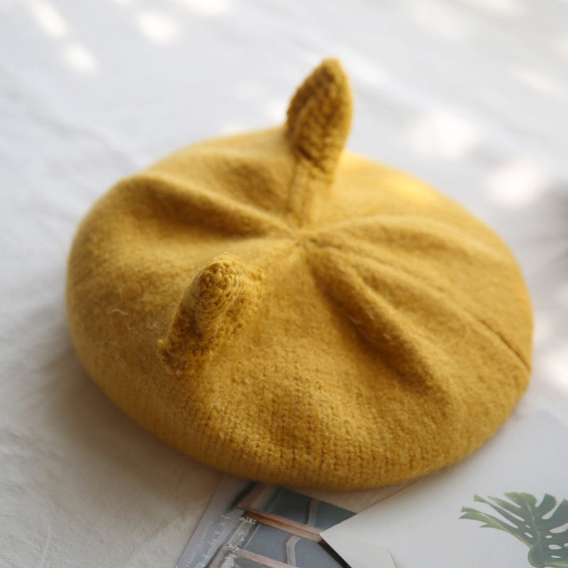 Cute Cat Ears Wool Beret