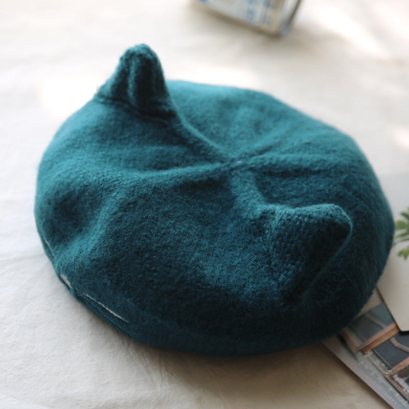 Cute Cat Ears Wool Beret