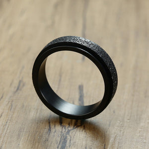 Sandblasted Revolving Fidget Ring