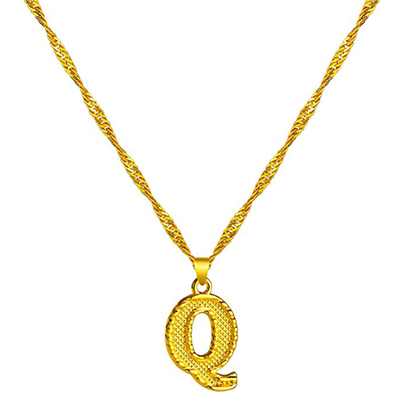 18K Gold Plated Initial Letter Necklace