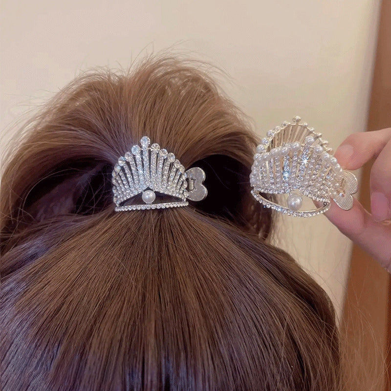 Crown Rhinestone Grab Clip