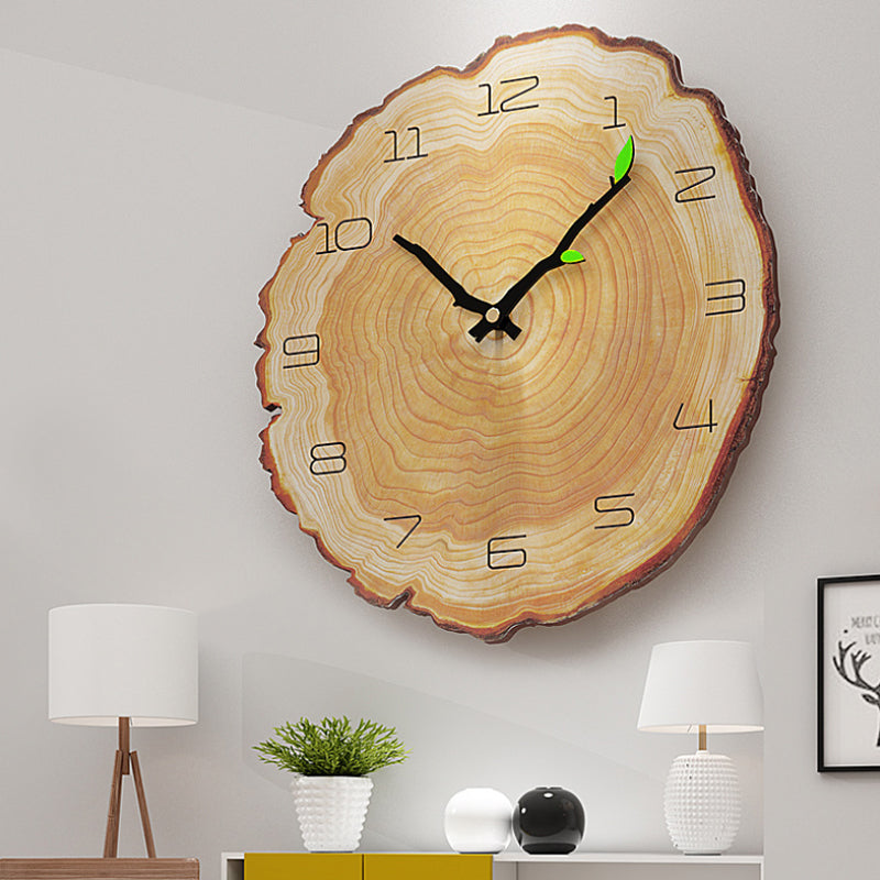 Wooden Annual Rings Wall Clock