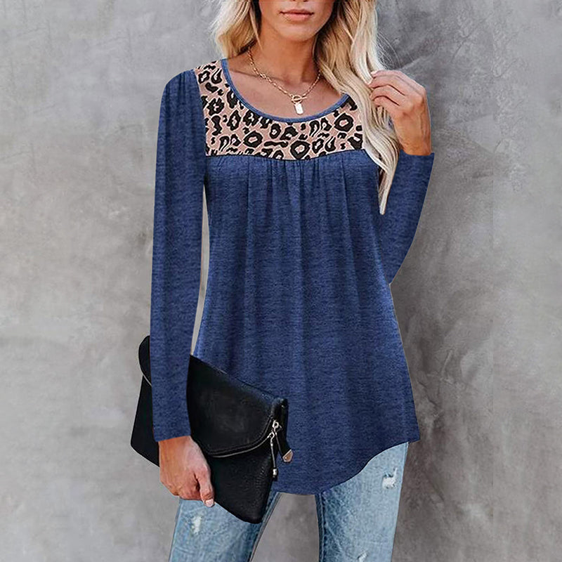 Leopard-print Panelled Oversized T-shirt