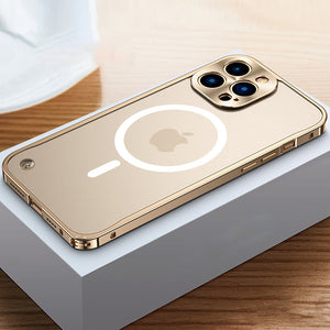 Metal Frame Magnetic Charging iPhone Case