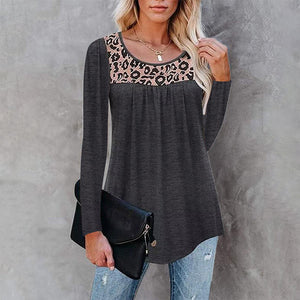 Leopard-print Panelled Oversized T-shirt