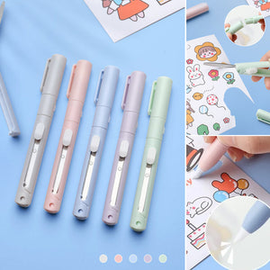 Mini Folding Pen Scissors Graving Knife for Kids