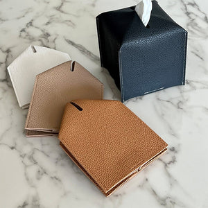 Square Leather Tissue Box Cover