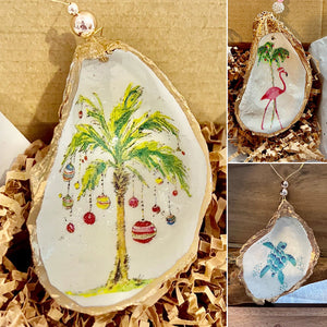 Oyster Shell Art Ornament | Christmas gift