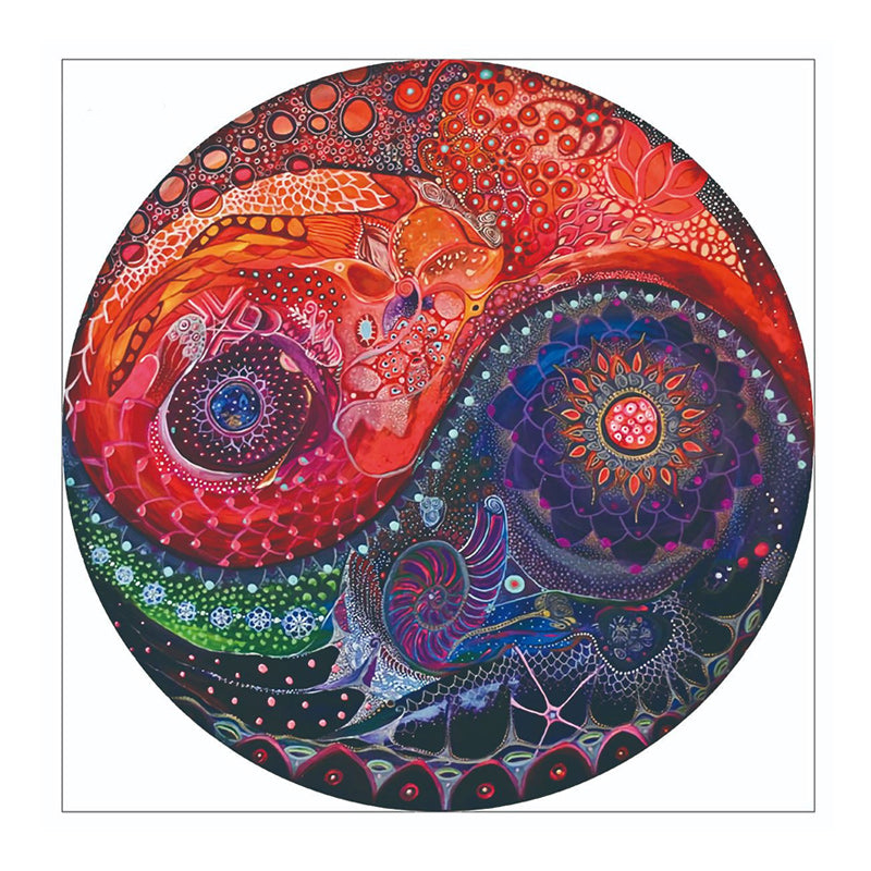 Yin Yang-Mixed Colors Tai Chi Mandala Wooden Puzzle