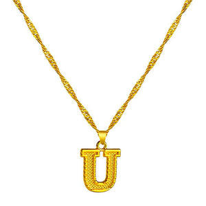 18K Gold Plated Initial Letter Necklace