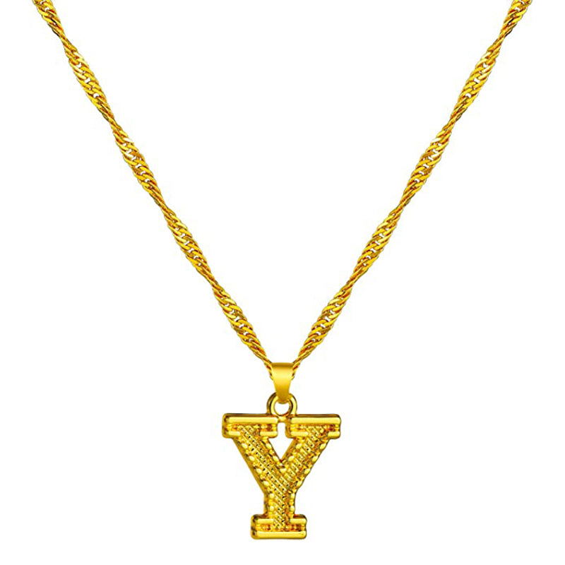 18K Gold Plated Initial Letter Necklace