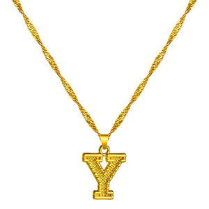 18K Gold Plated Initial Letter Necklace