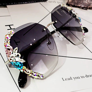 💍Vintage Fashion Rimless Crystal Sunglasses