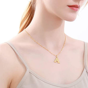 18K Gold Plated Initial Letter Necklace