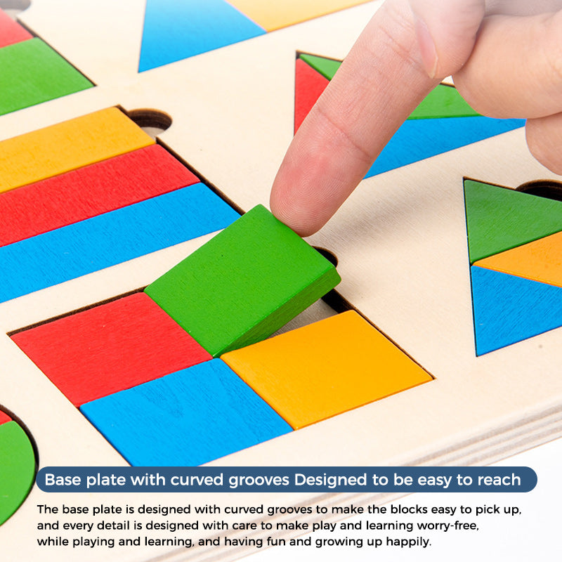 Montessori Wooden Sorting Game with Geometric Shapes