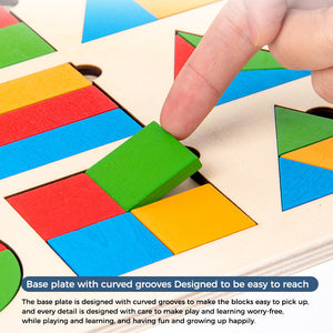 Montessori Wooden Sorting Game with Geometric Shapes