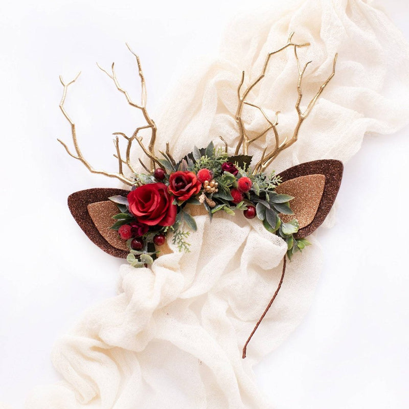 Christmas Flower Deer Headband