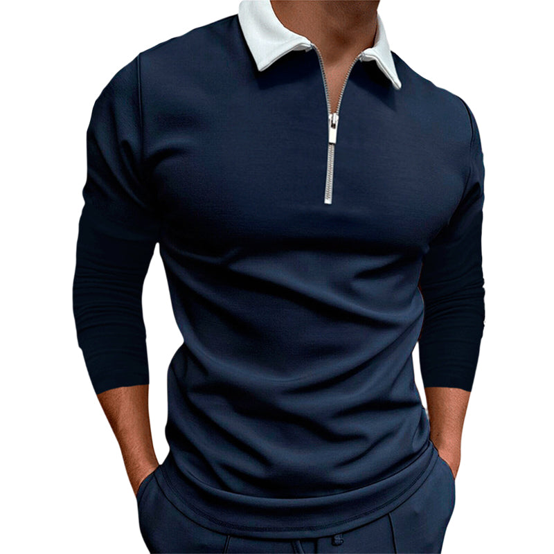 Slim Fit Zip Lapel T-Shirt