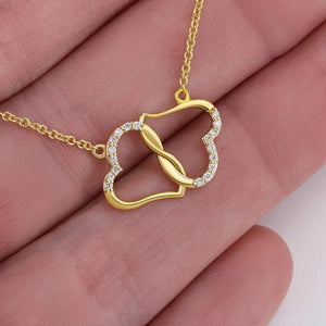 Double Heart Diamond Clavicle Chain