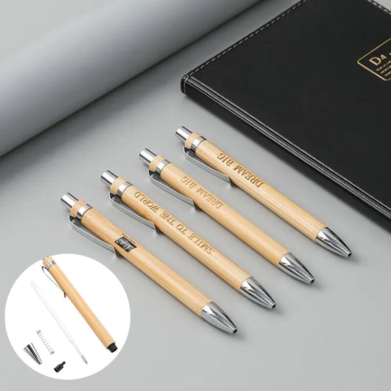 12 pcs Funny Bamboo Ballpoint Pens