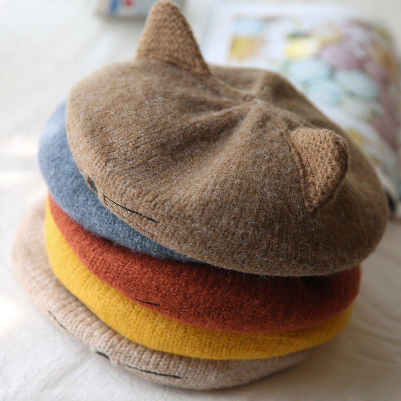 Cute Cat Ears Wool Beret