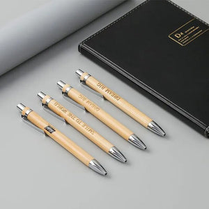 12 pcs Funny Bamboo Ballpoint Pens