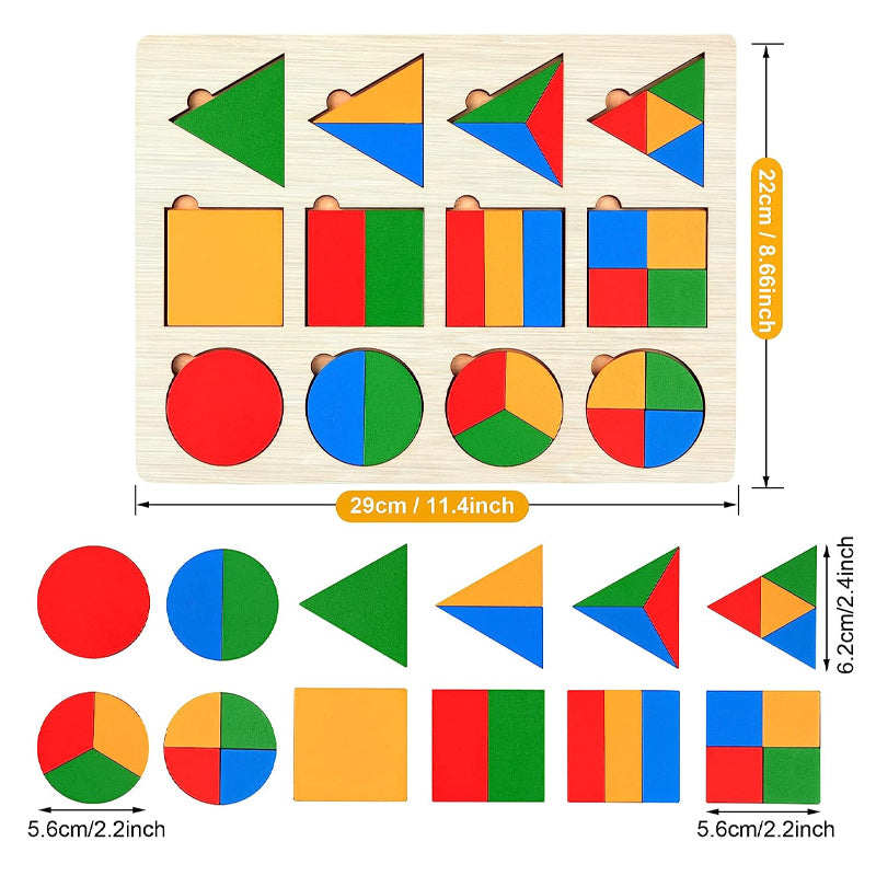 Montessori Wooden Sorting Game with Geometric Shapes