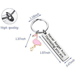 Motivational Flamingo Keychain