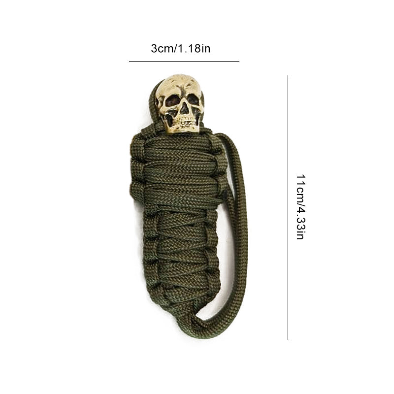 Paracord Keychain Mummy Brass Skull