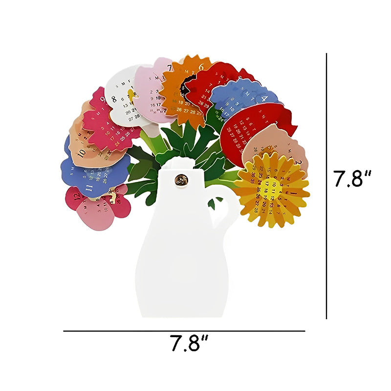 Flower Vase Shape Desktop Calendar