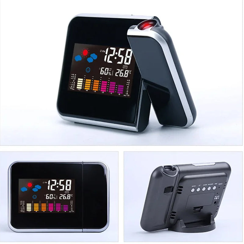 Rotating Projection Color Screen Temperature Electronic Clock